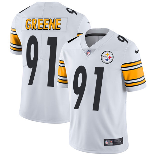 Nike Steelers #91 Kevin Greene White Men's Stitched NFL Vapor Untouchable Limited Jersey - Click Image to Close
